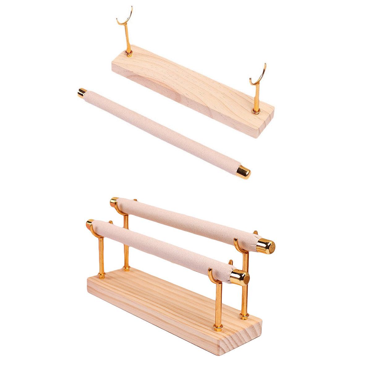 Simple Wooden Jewellery Organizer Rack Ring Display Stand for Rings Earrings - Single