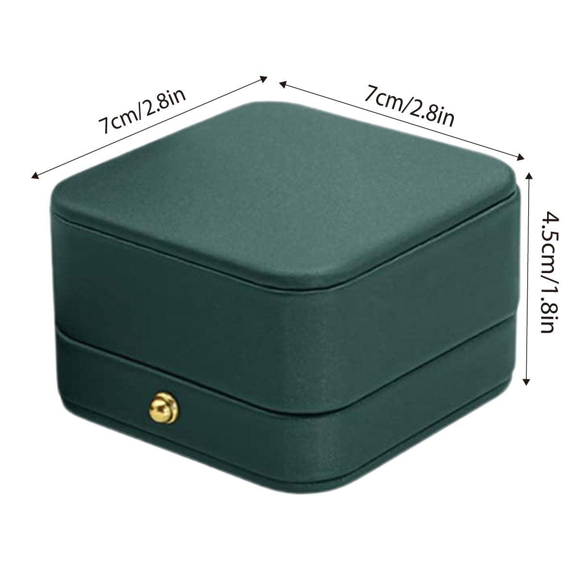 Dark Green Jewelry Box Ring Box Pair Compact Storage Box for Rings Accessories