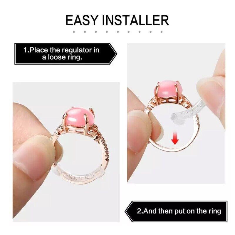 12PCS Ring Size Adjuster Set Invisible Plastic Resizer for Loose Rings Comfort Fit