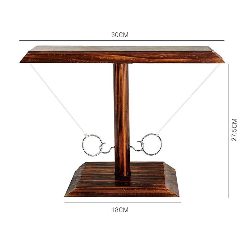 Wooden Hook And Ring Toss Game Shot Ladder For 2 People Party Bar Drinking Toy