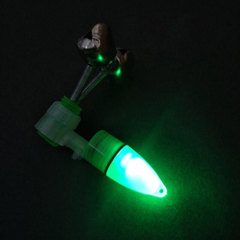 10Pcs LED Night Fishing Bite Alarm Bells Clip-on Rod Tip Lights