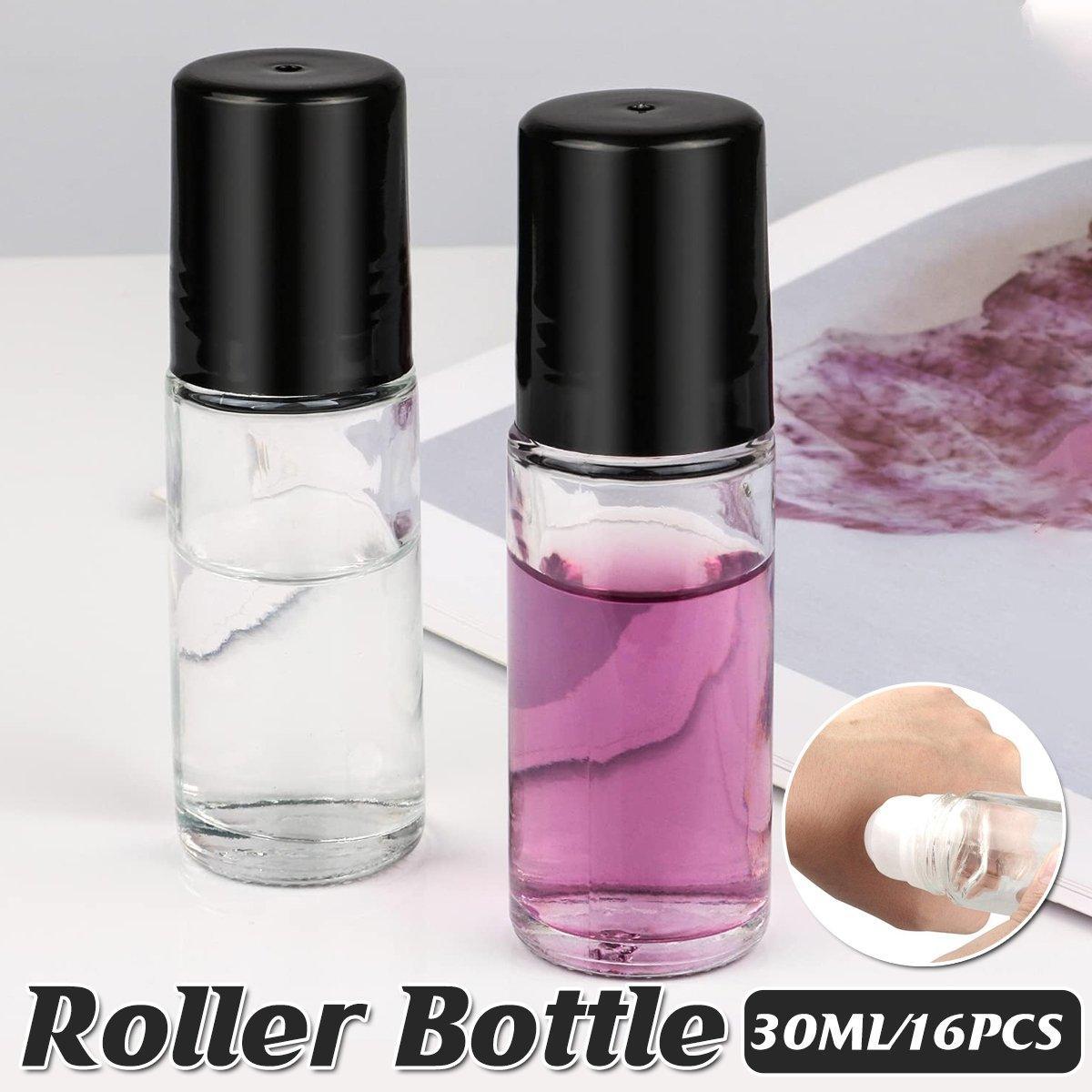 16X Clear Glass Roll On Bottle 30ml Extra Large Roller Ball Perfume Oil Underarm