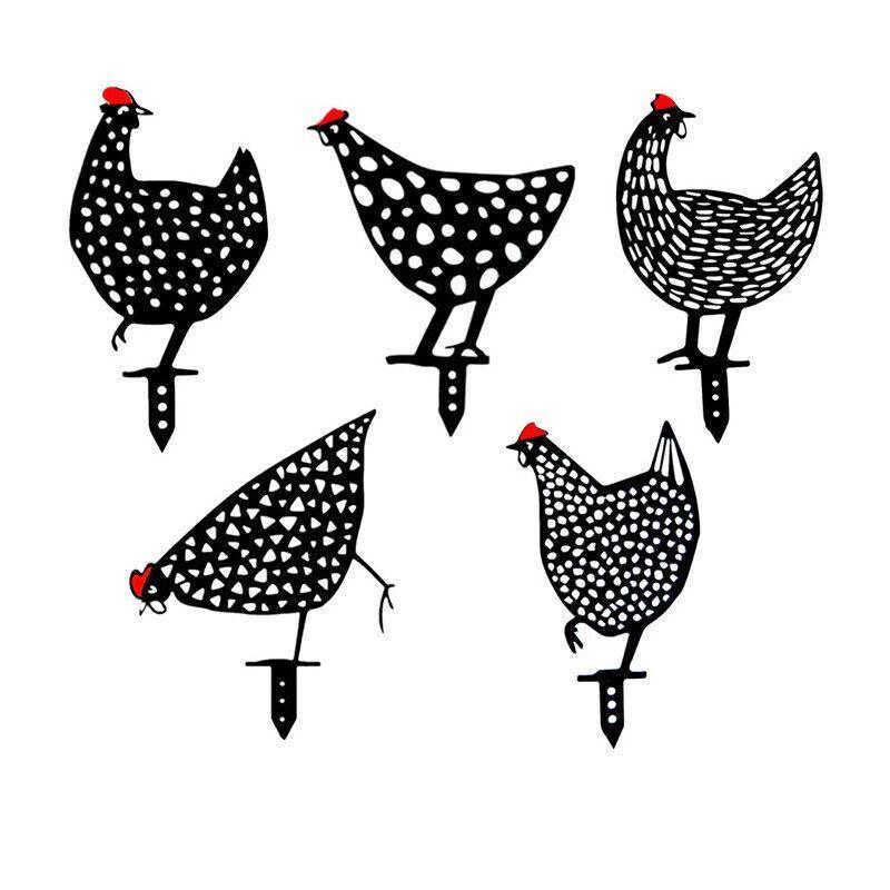 Garden Ornaments Chicken Yard Art Garden Backyard Lawn Decor Gift Easter Deco - E