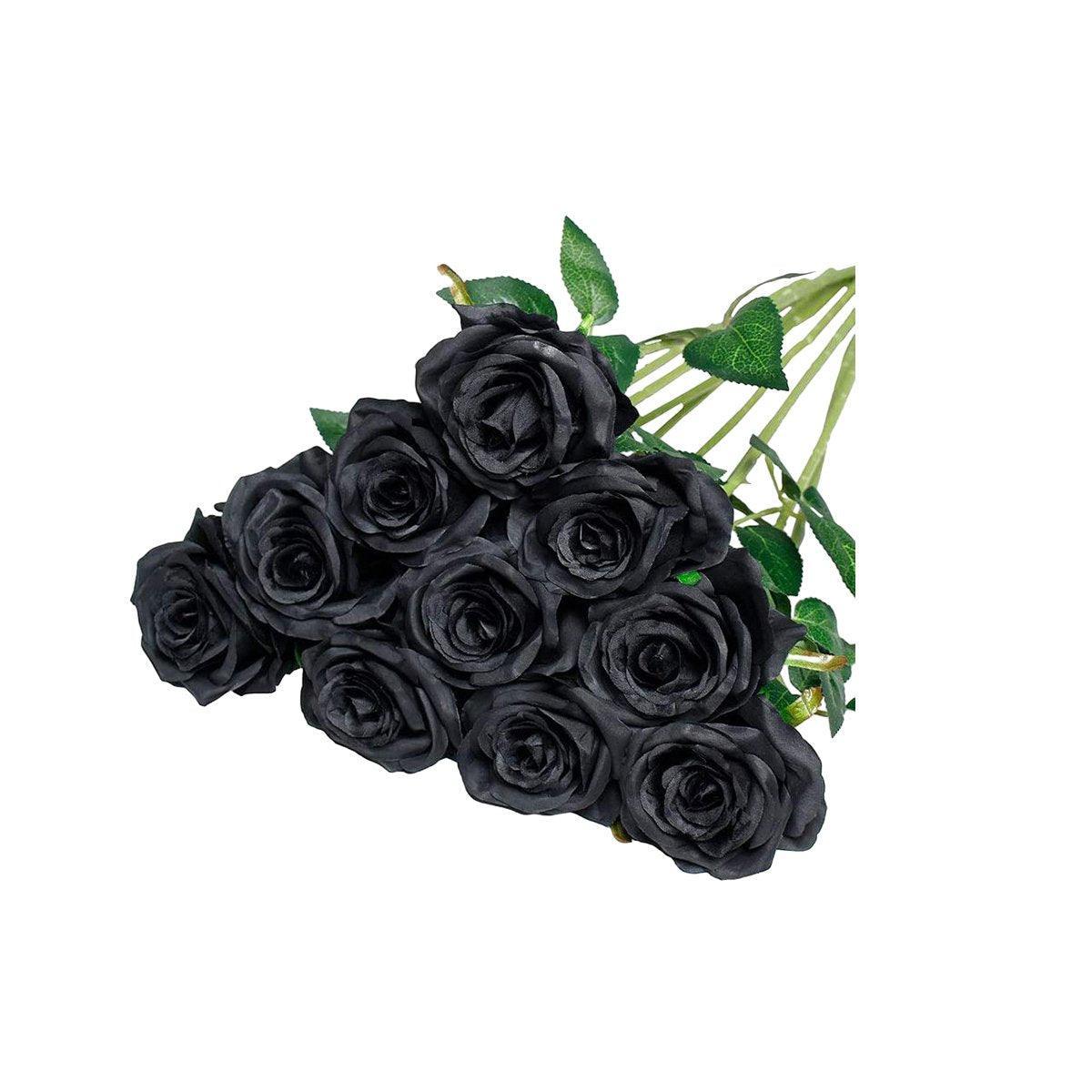 10pcs Artificial Silk Simulation Rose Flowers - Wedding Party Home Decorations - Dark-Blue
