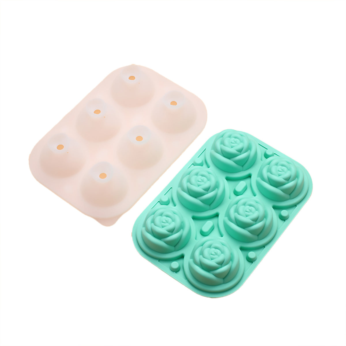 Large Ice Cube Tray Rose Maker Silicone Mold Whiskey Chocolate Jelly Mould DIY - Black