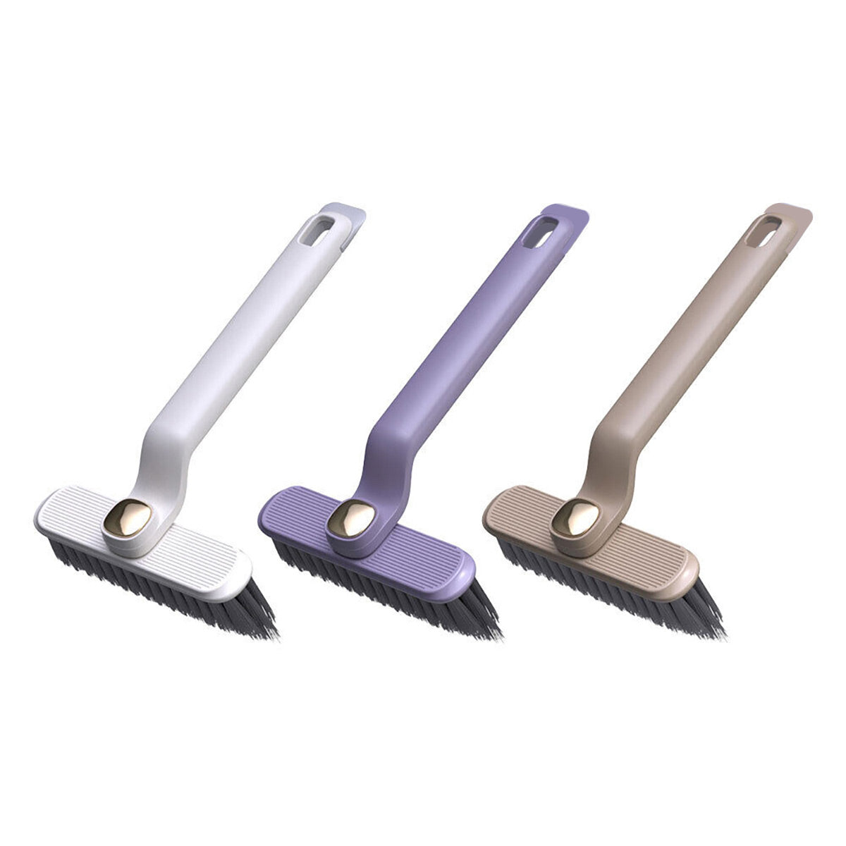 Multi-Functional Rotary Cleaning Brush Hard Bristle Slot Seam Wall Tile Brush - Coffee