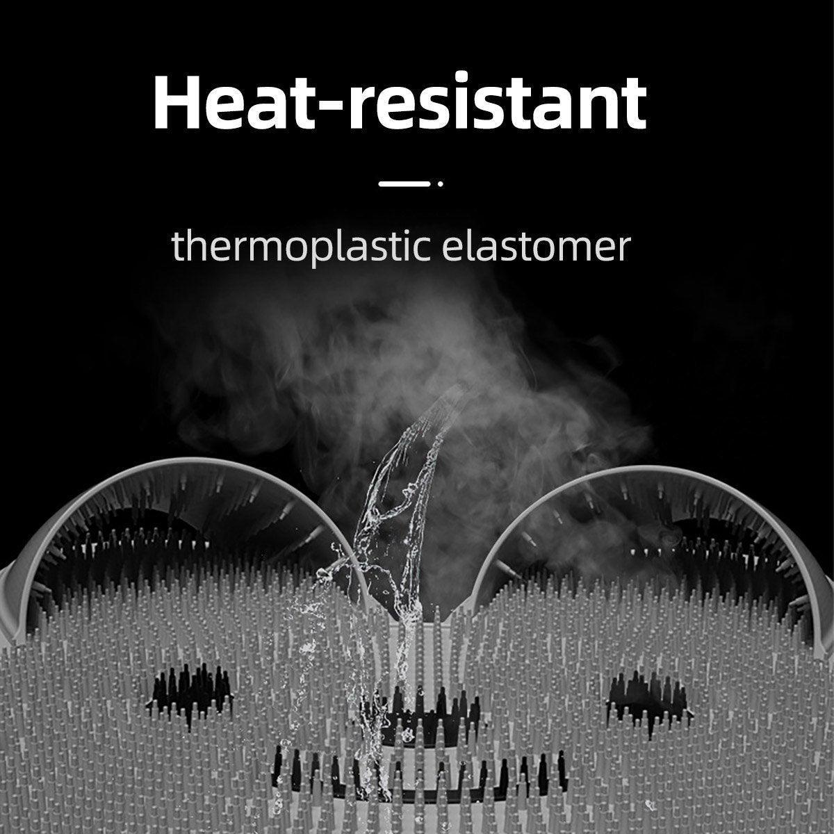 Silicone Foot Scrubber Rabbit Tub Mat Suction Cup Exfoliating Brush Cleaning Mat - White