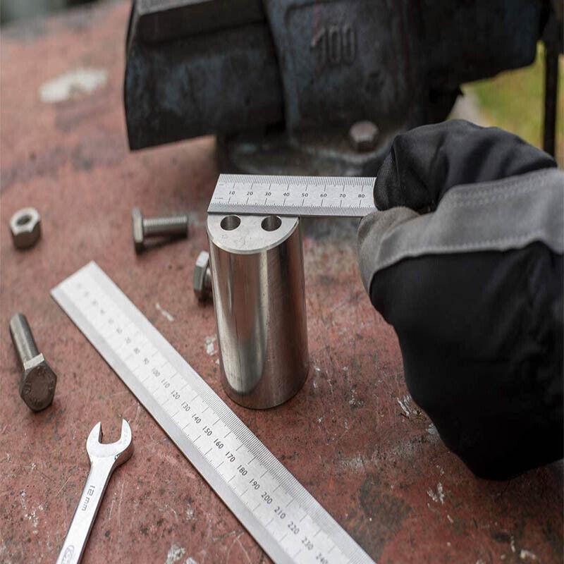 1/2 Pack Double-Sided Stainless Steel Precision Ruler (10cm, 15cm, 20cm) - 20cm *1 PCS