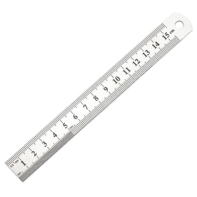 1/2 Pack Double-Sided Stainless Steel Precision Ruler (10cm, 15cm, 20cm) - 20cm *1 PCS
