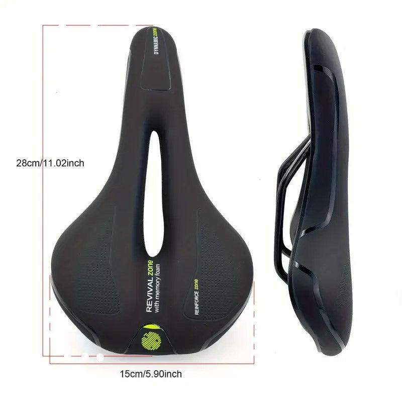 MTB Saddle Hollow Comfort Bicycle Seat Universal Cushion Soft Riding Saddle - Blue