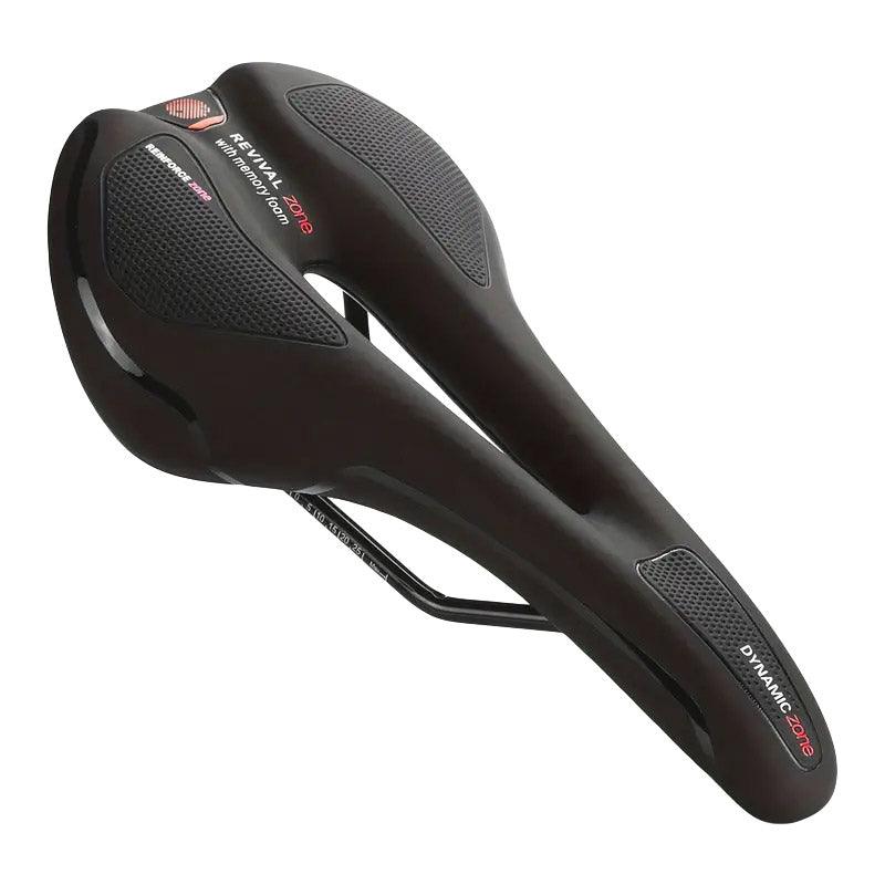 MTB Saddle Hollow Comfort Bicycle Seat Universal Cushion Soft Riding Saddle - Red