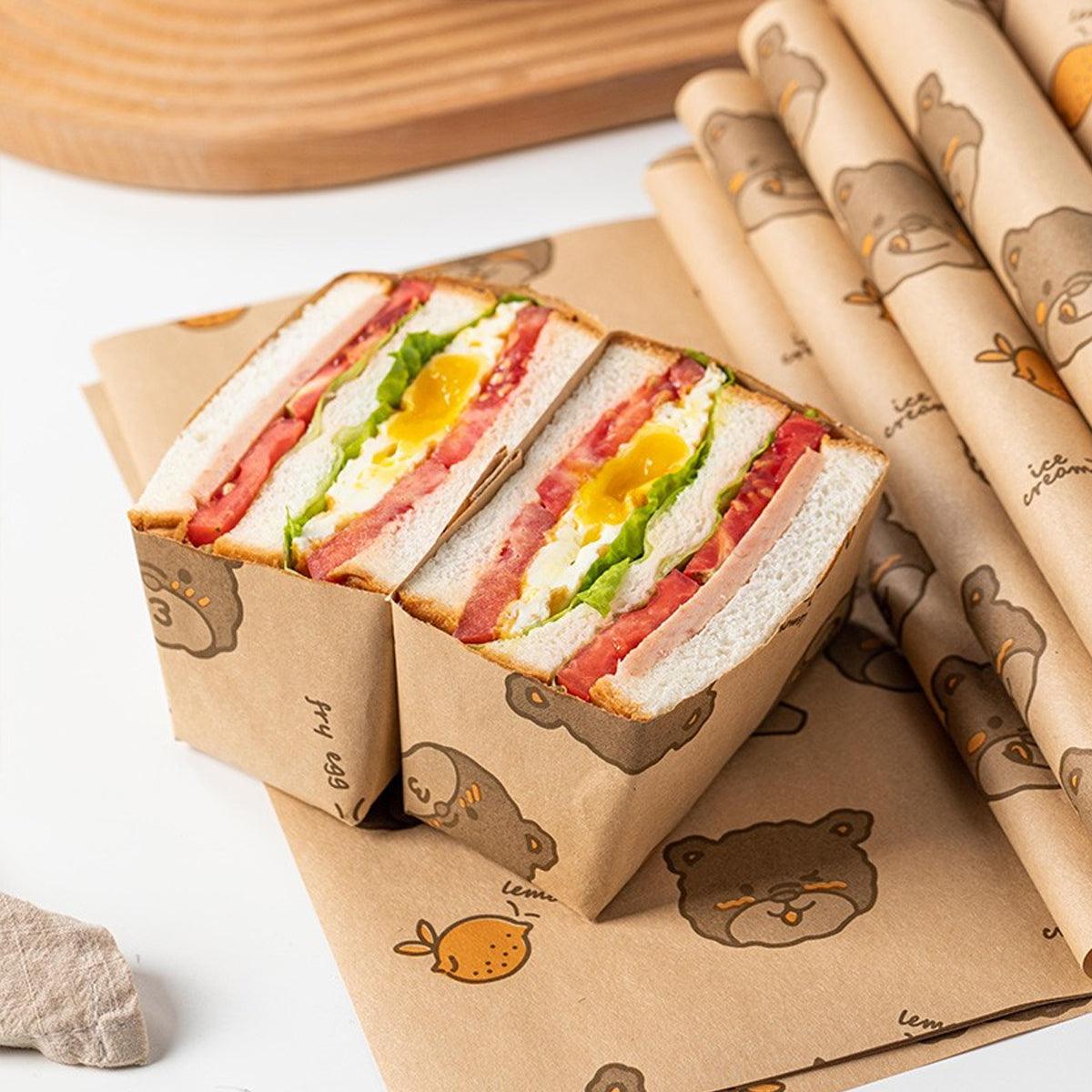 100pcs Sandwich Wrappers Oil Blotting Coated Paper Air Fryer Baking Parchment - Delicious Recipes