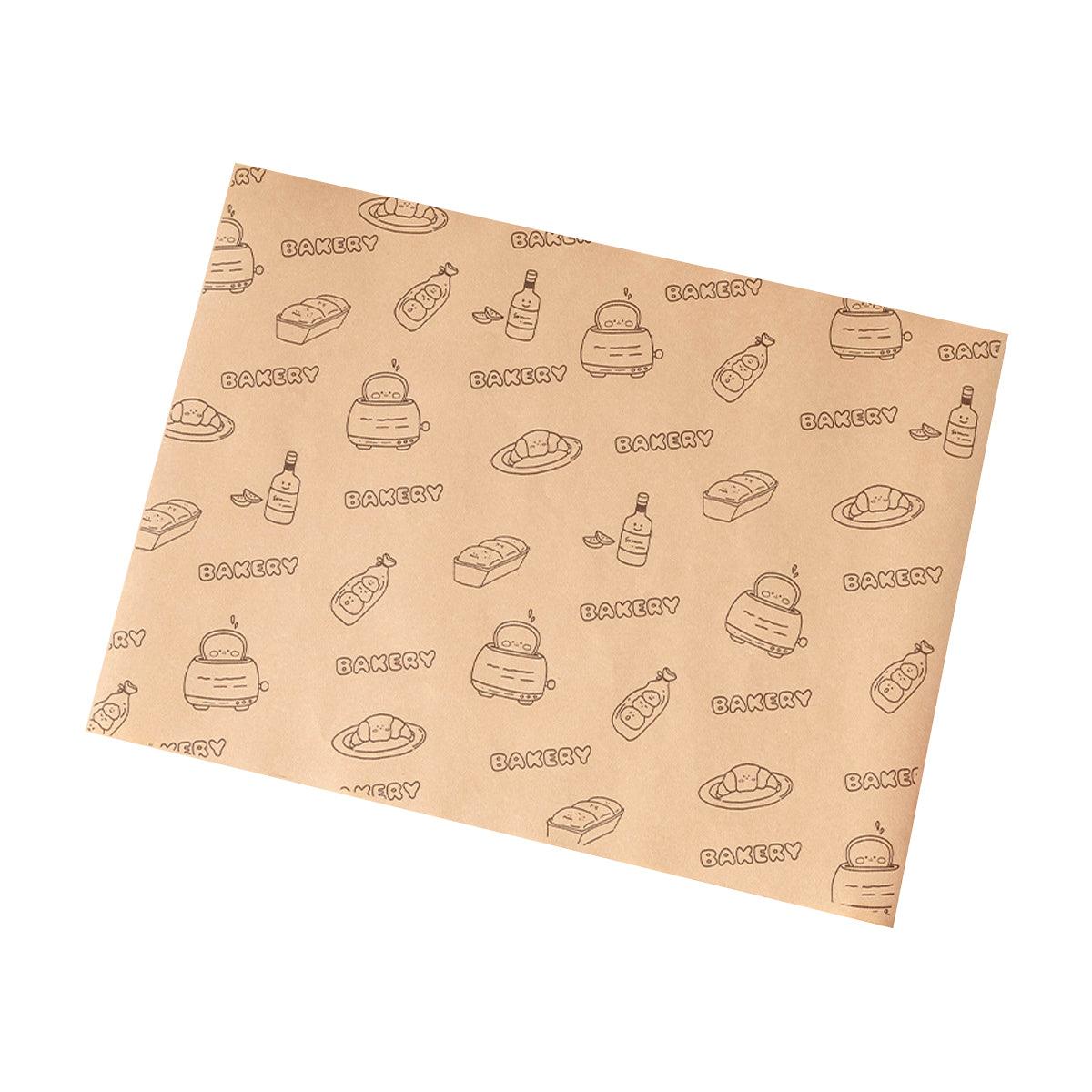 100pcs Sandwich Wrappers Oil Blotting Coated Paper Air Fryer Baking Parchment - Lemon Bear