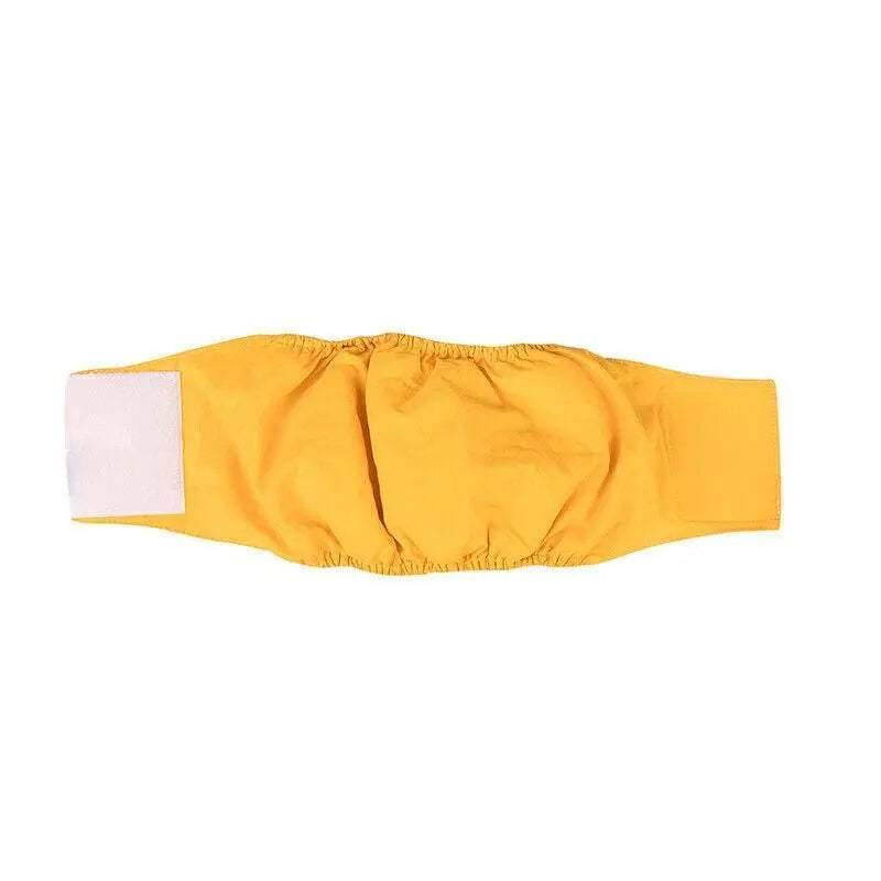 L Male Dog Puppy Nappy Diaper Belly Wrap Band Sanitary Pants Underpants - Yellow