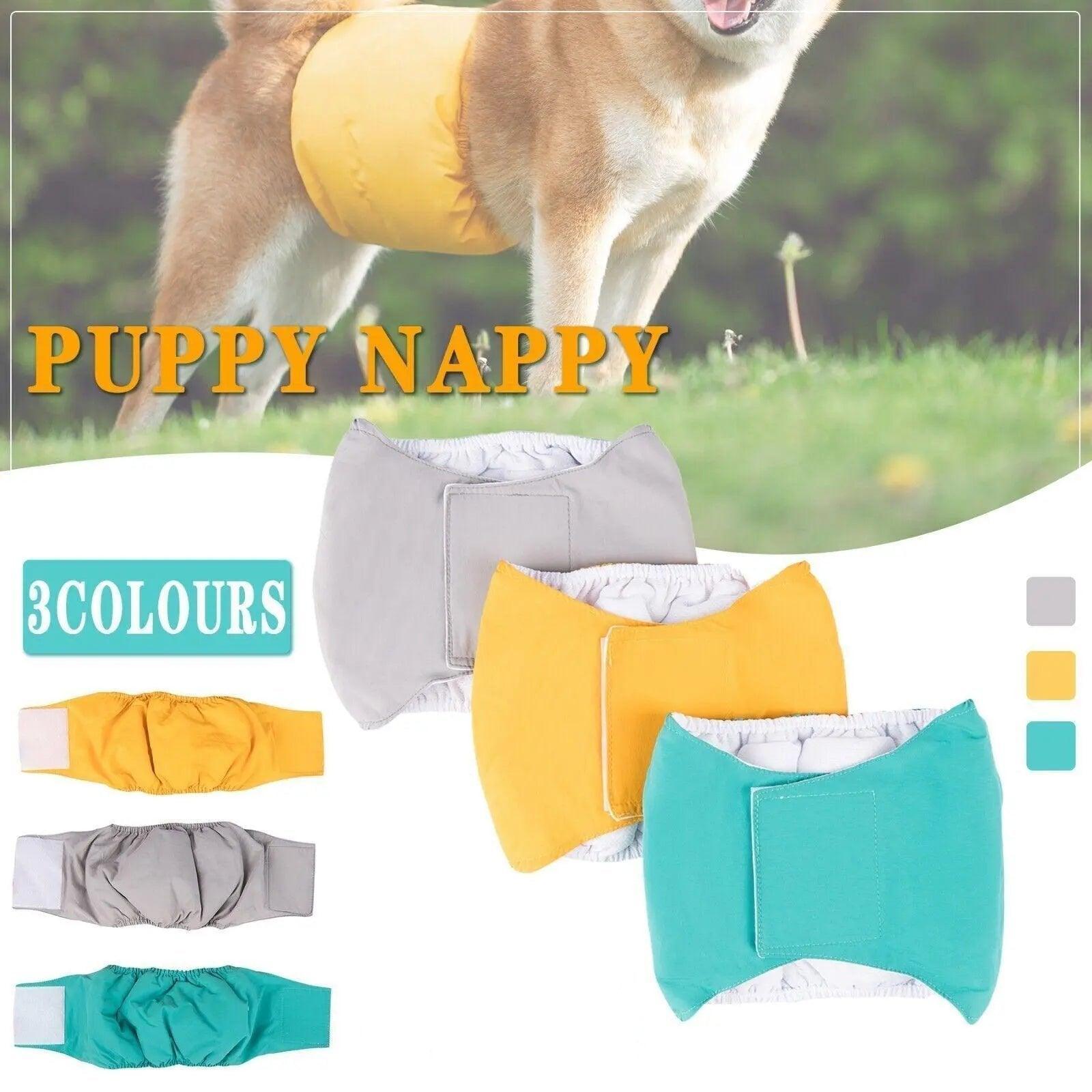 XS Male Dog Puppy Nappy Diaper Belly Wrap Band Sanitary Pants Underpants - Yellow