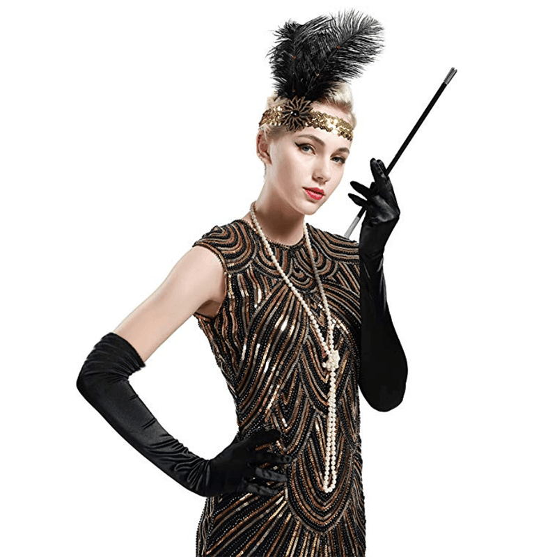 Elegant Long Satin Opera Gloves for Prom Party Wedding Costume or Formal Dress - Brown