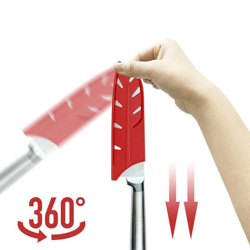 Plastic Knife Sheath Edge Guard Cover Scabbard Slicing Blade Red Protector Chef - Scabbard-7in