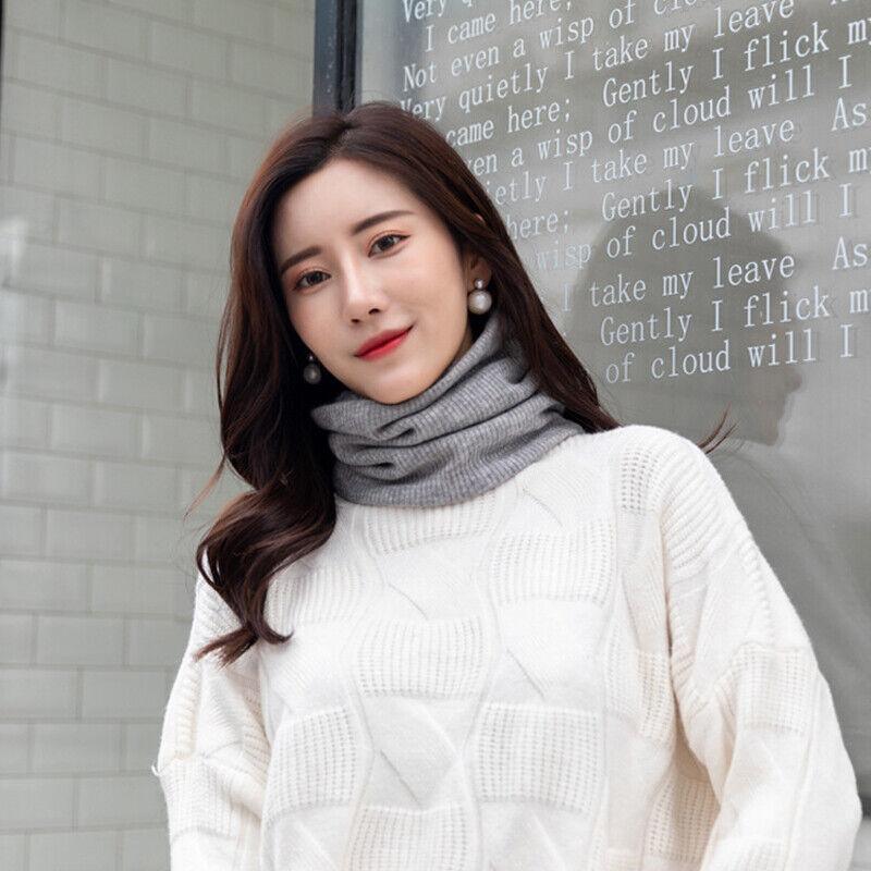 Fleece Neck Warmer Thermal Tube Scarf Winter Snood Hat for Men Women Outdoor - Blue