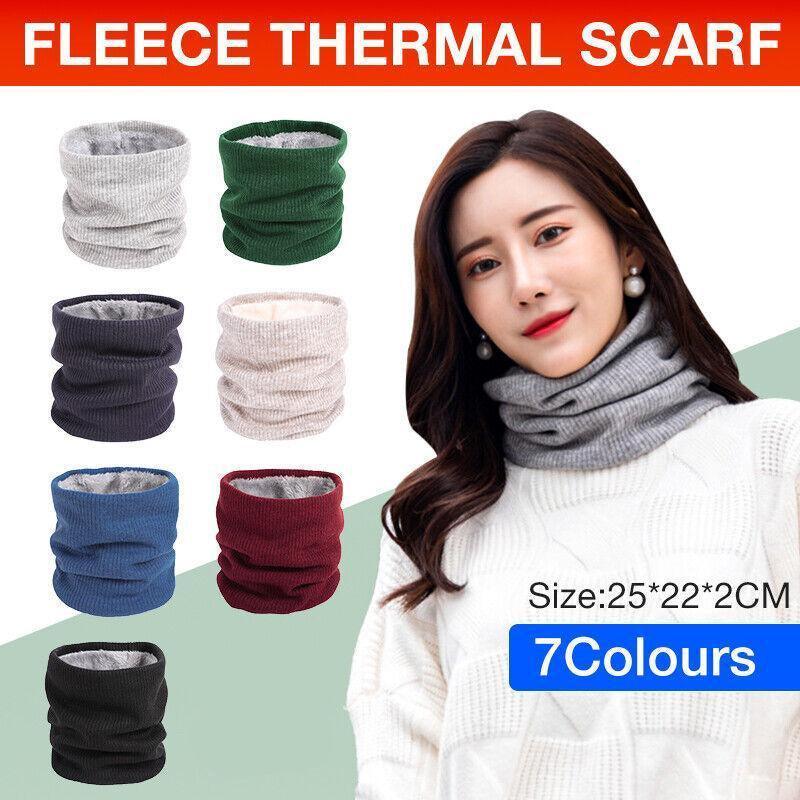 Fleece Neck Warmer Thermal Tube Scarf Winter Snood Hat for Men Women Outdoor - Green