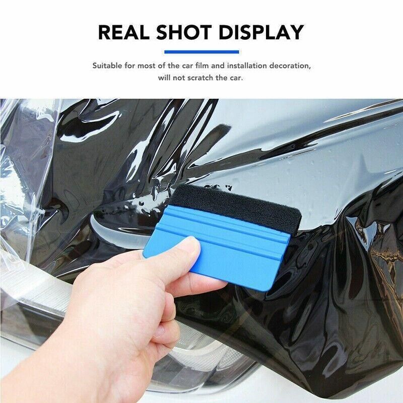 Felt Edge Squeegee For Decals Sticker Vinyl Sheet Car Wrap Applicator Tool Blue