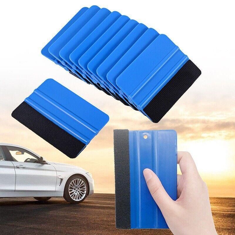 Felt Edge Squeegee For Decals Sticker Vinyl Sheet Car Wrap Applicator Tool Blue