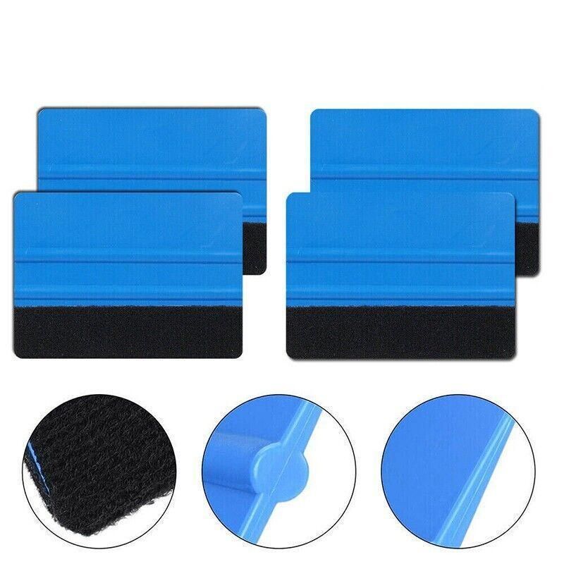 Felt Edge Squeegee For Decals Sticker Vinyl Sheet Car Wrap Applicator Tool Blue