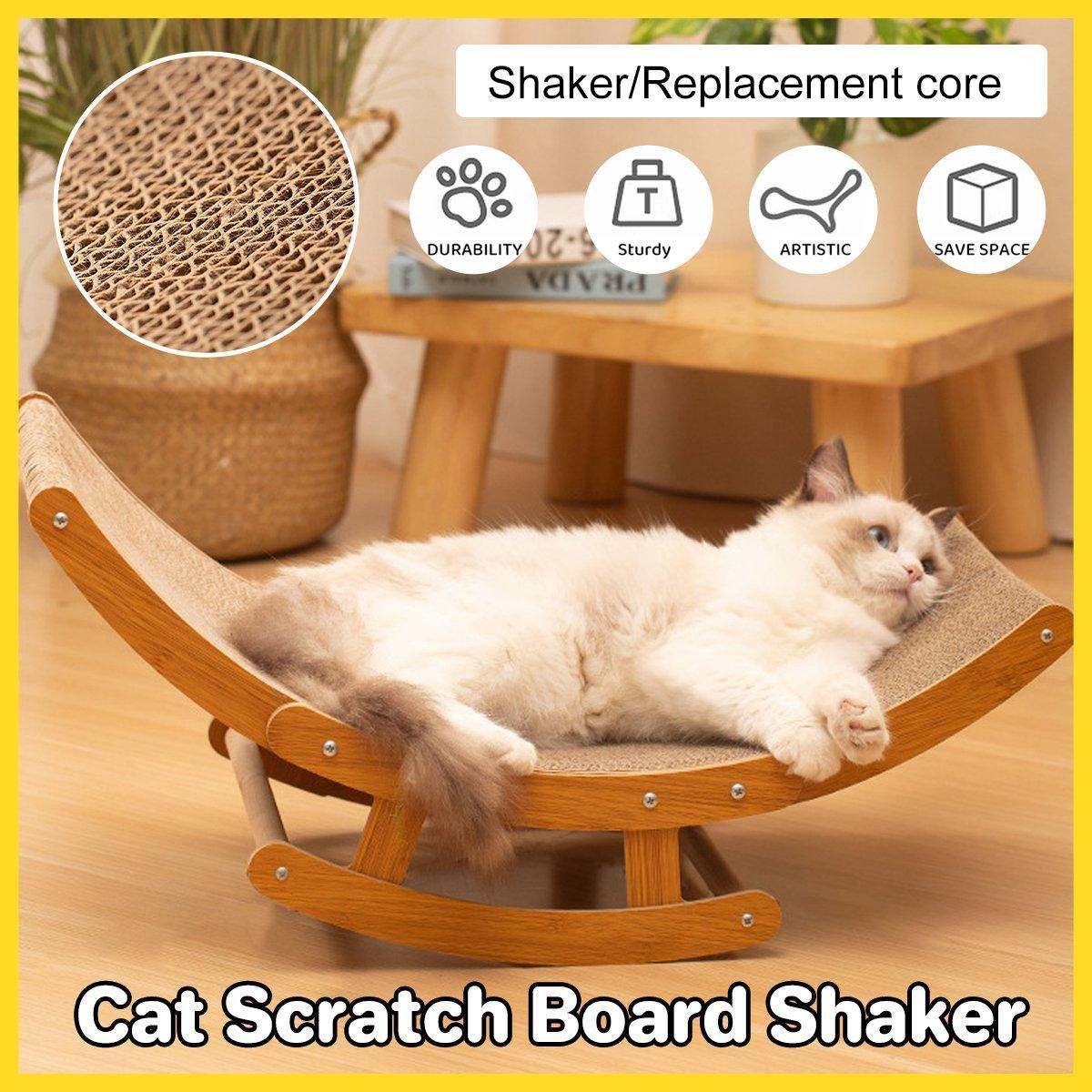 Premium Cat Scratching Board Bed Corrugated Paper Durable All Seasons Cat Toy - Rocking Chair Scratcher