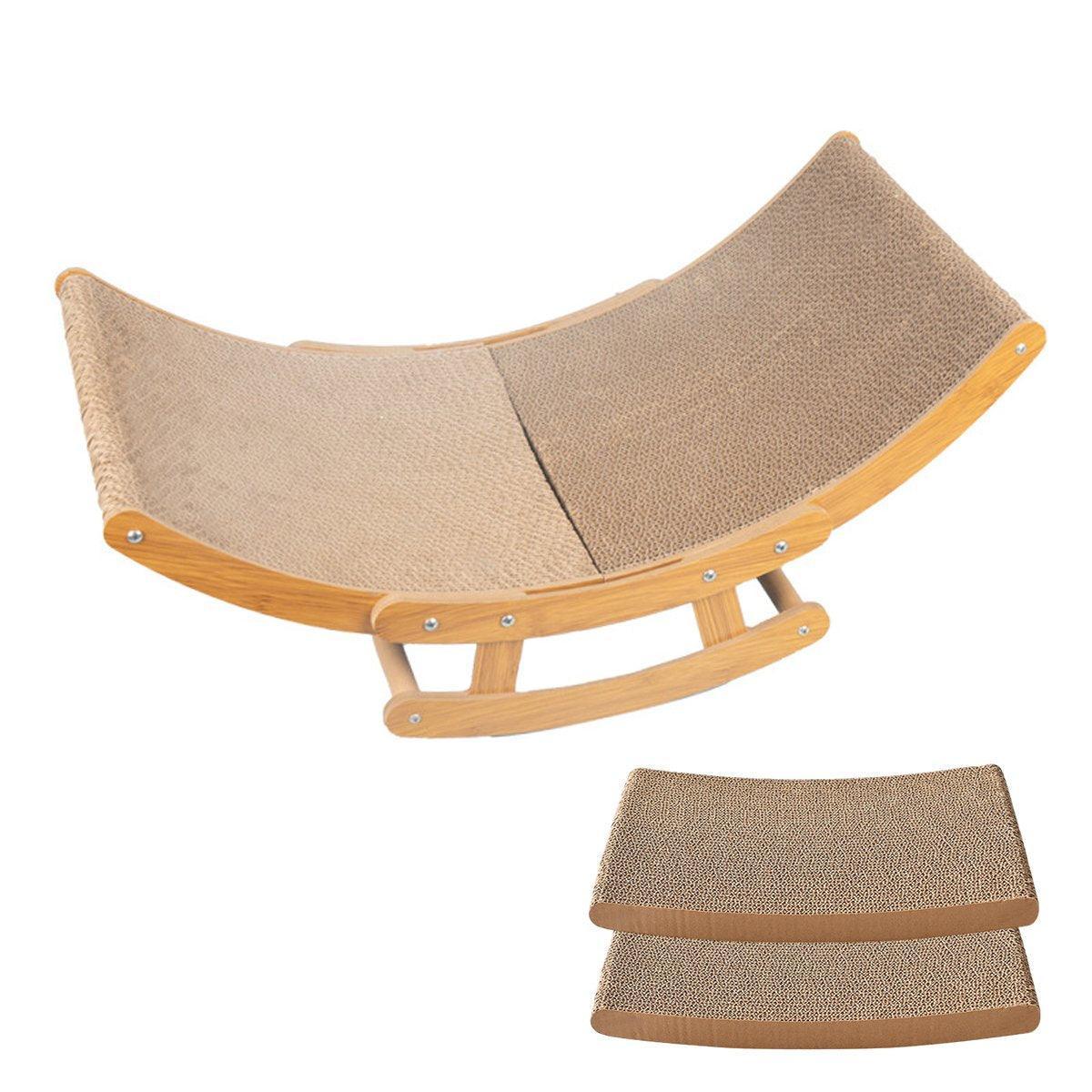Premium Cat Scratching Board Bed Corrugated Paper Durable All Seasons Cat Toy - Rocking Chair Scratcher