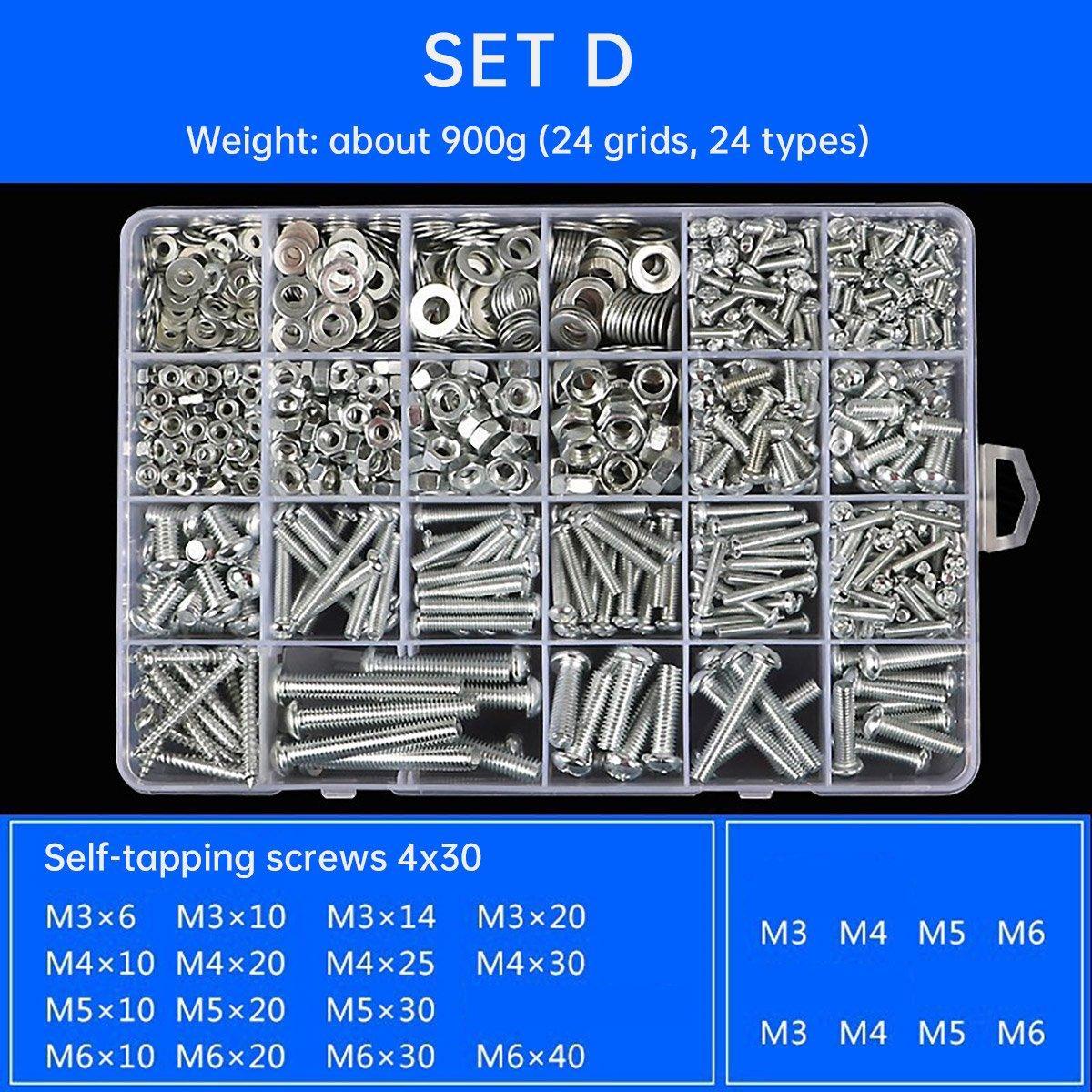 Household Self-tapping Screw Nut Gasket Box Set Multi-purpose Screw Assortment - B