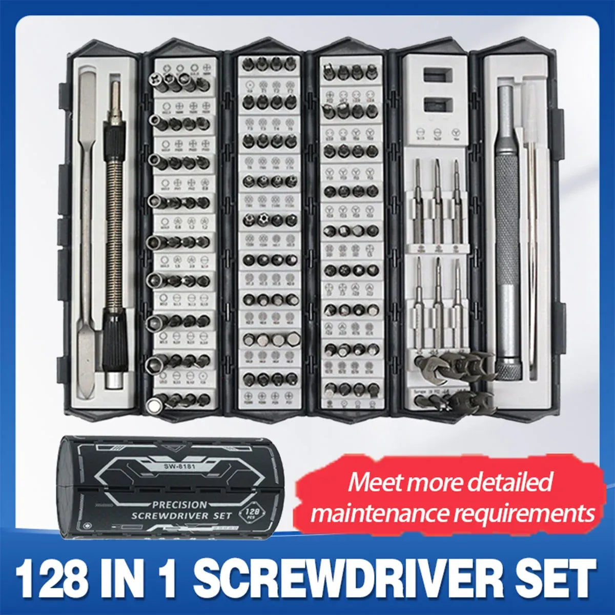 Screwdriver Set 128 in 1 Precision Repair Tool Kit Multi Functional for Home Use
