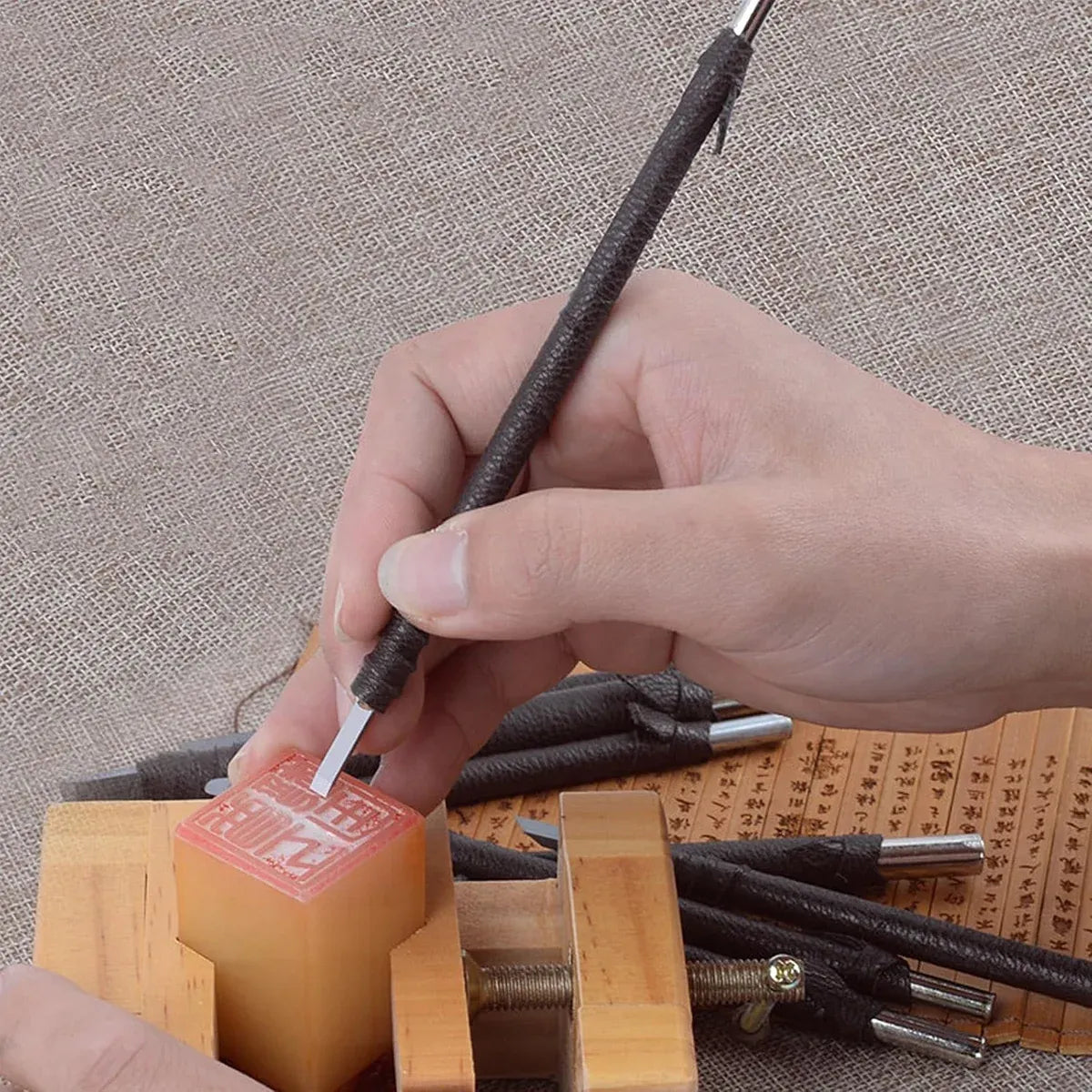 8pcs Seal Engraving Knife Set Engraving Tools Carving Knives for Stone Craft