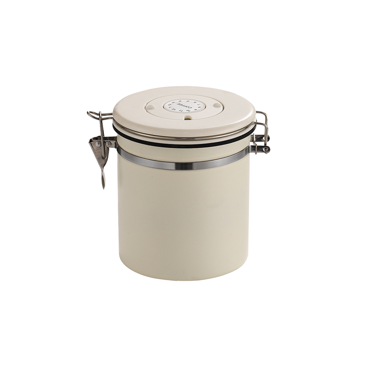 3 Sizes Stainless Steel Coffee Bean Powder Storage Jar Sealed Canister with Valve - 1.2L