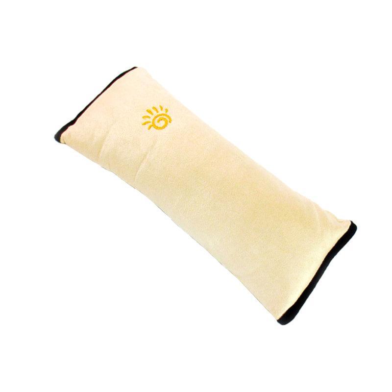 1/2× Soft Plush Car Shoulder Pad and Cushion Pillow for Travel Comfort - Beige