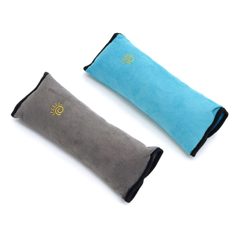 1/2× Soft Plush Car Shoulder Pad and Cushion Pillow for Travel Comfort - Beige