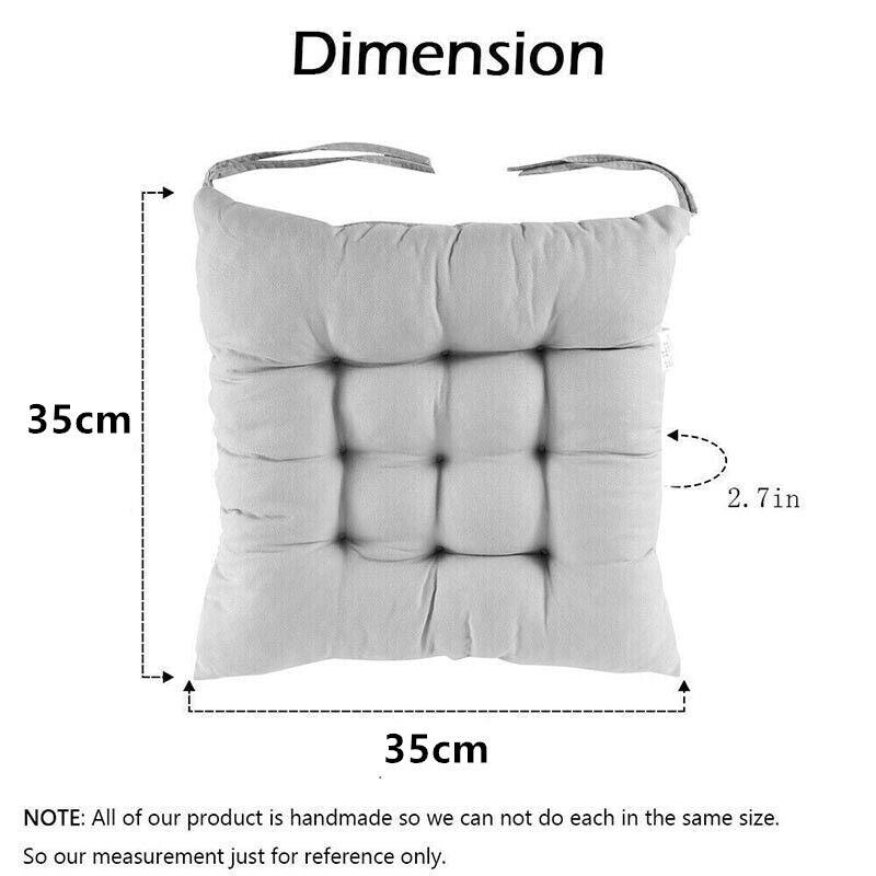Soft Chair Cushion Pad for Indoor Outdoor Seating Square Seat Cover 35x35cm - Coffee