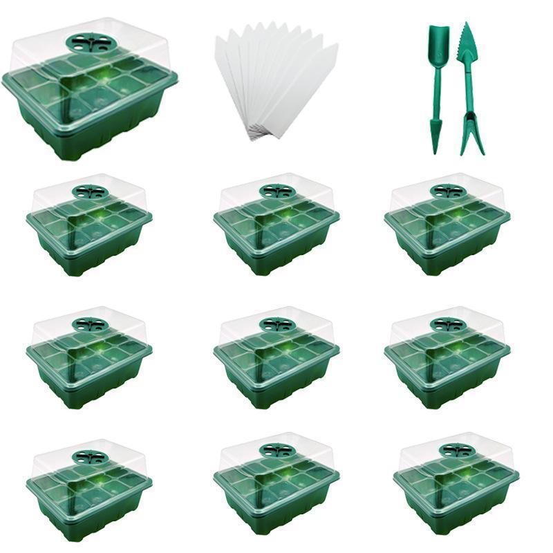 3/5/10 Set 12 Hole Plant Seed Grow Box Propagation Nursery Seedling Starter Tray - 3PCS