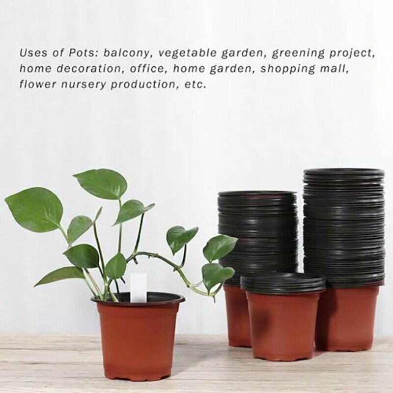 20Pcs Plastic Plant Pots Nursery Garden Seedling Flower Growing Containers - BN170-16.8x14cm