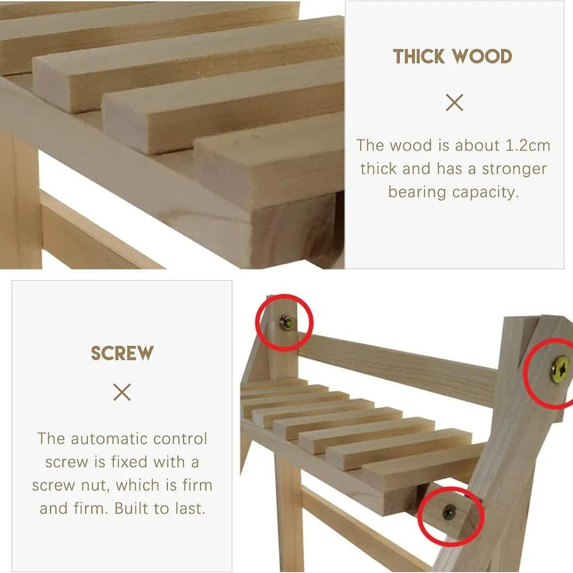 Natural Wood Two-Tier Desktop Shelf