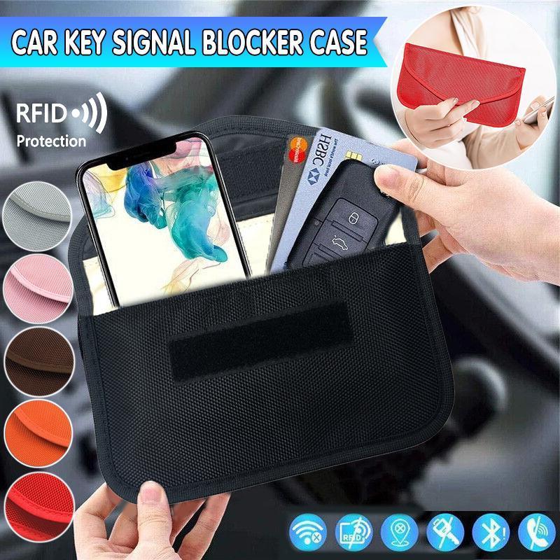 Car Key Case For Faraday Cage Fob Pouch Keyless RFID Blocking Bag - Black
