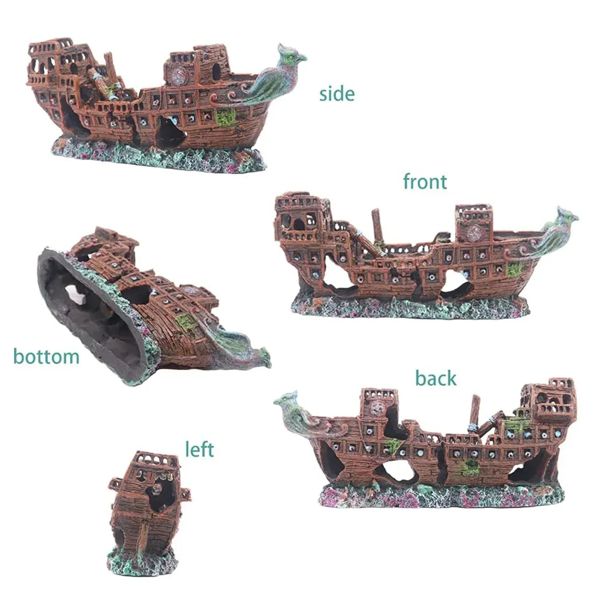 Aquarium Pirate Ship Submarine Aircraft Decoration Fish Tank Background Ornament