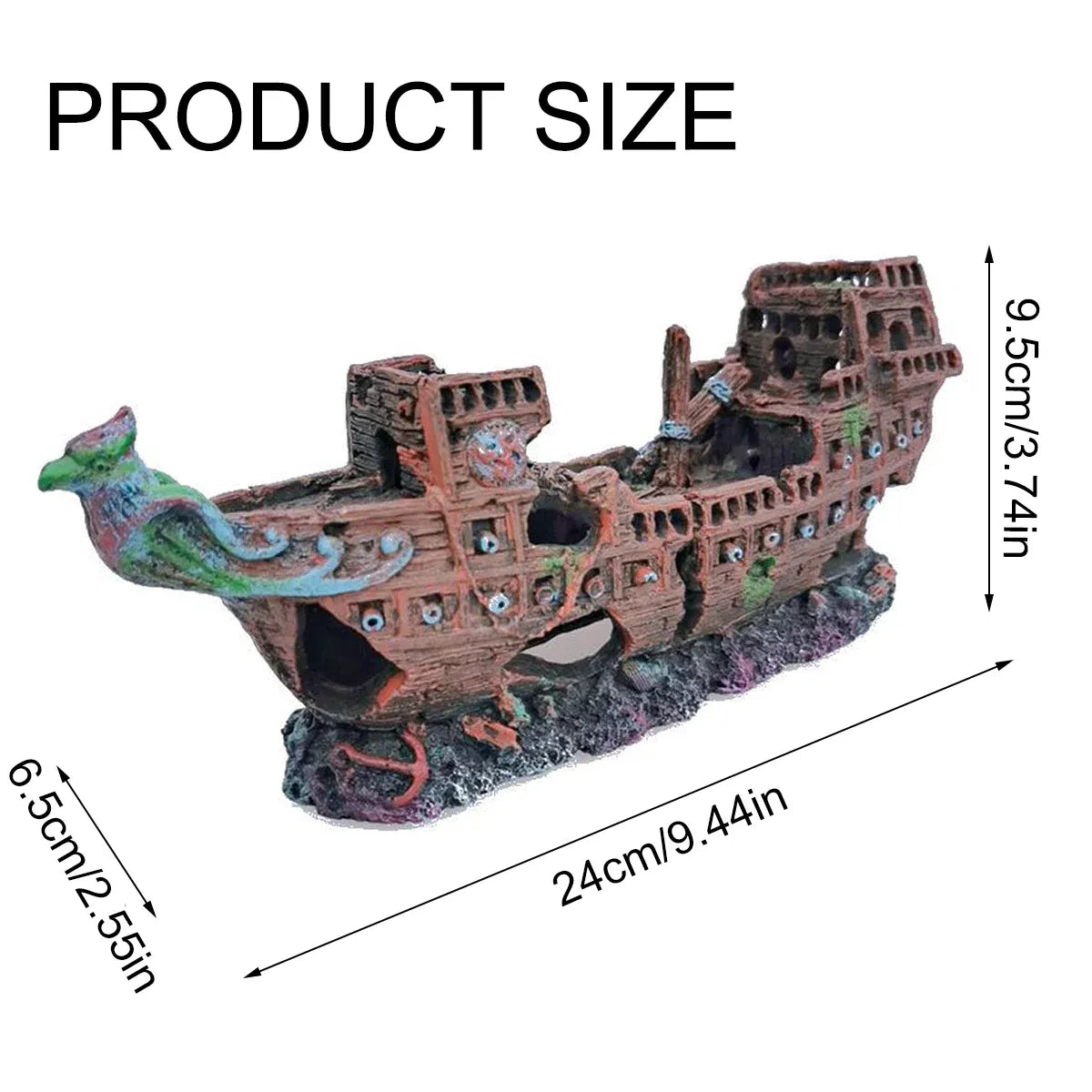 Aquarium Pirate Ship Submarine Aircraft Decoration Fish Tank Background Ornament