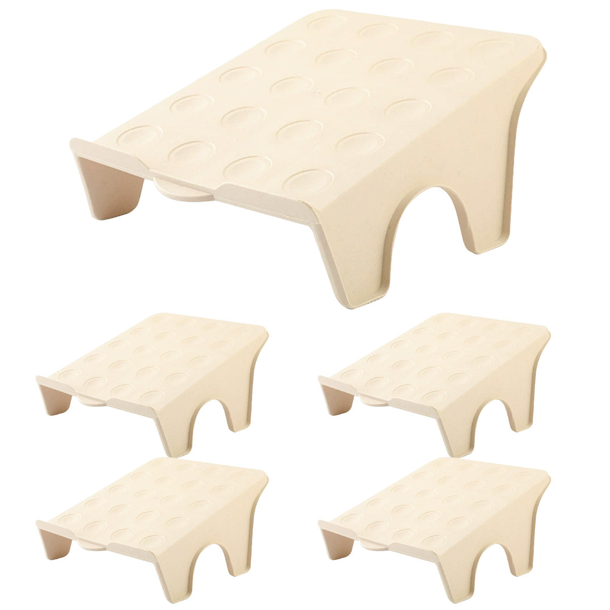 5pcs Double Layer Shoe Rack Simple Storage Organizer Space Saving Shoe Holder - Pink