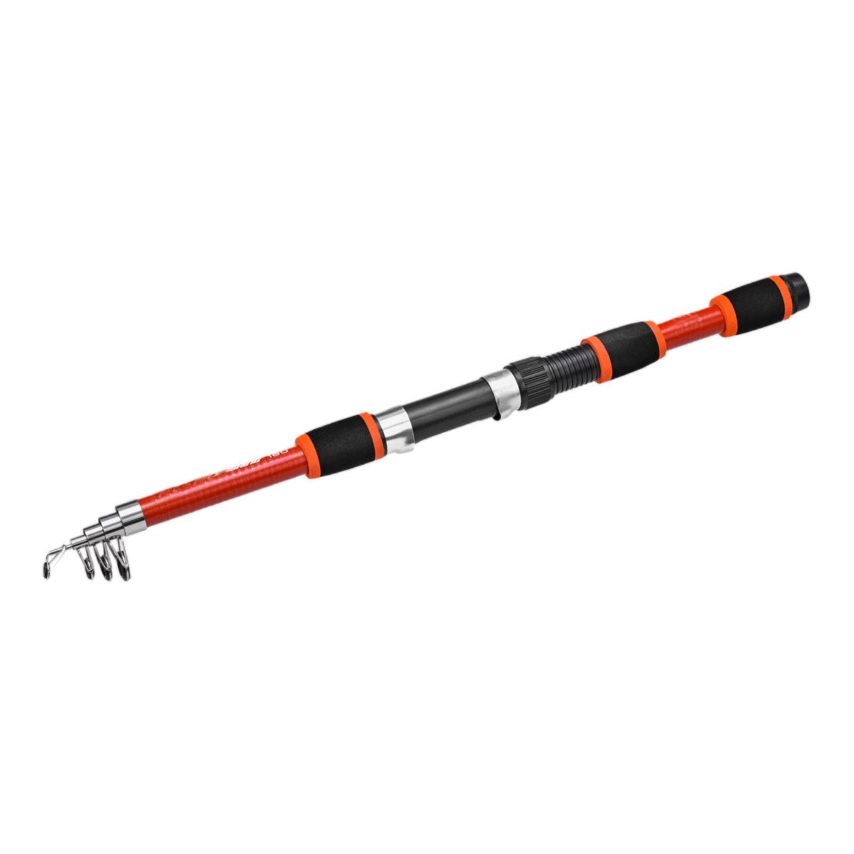 Telescopic Fishing Rod Lightweight Portable Sea Casting Rod Durable Glass Steel - Red