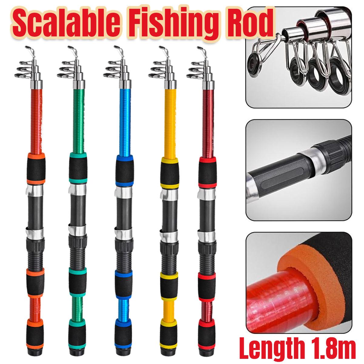 Telescopic Fishing Rod Lightweight Portable Sea Casting Rod Durable Glass Steel - Yellow