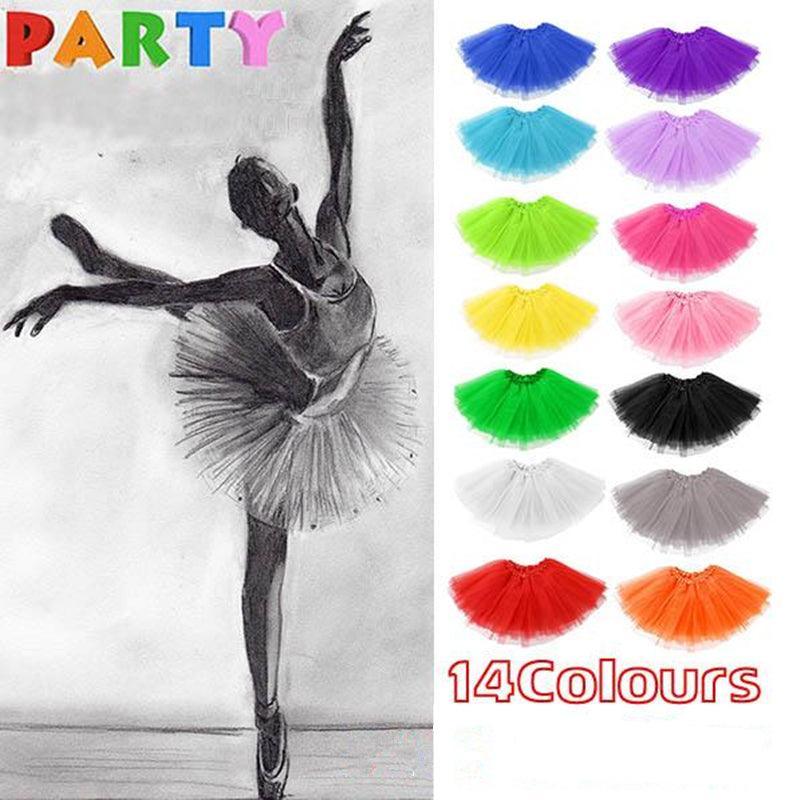 Womens Tulle Tutu Skirt Dressup Party Costume Ballet Dance Wear - Red