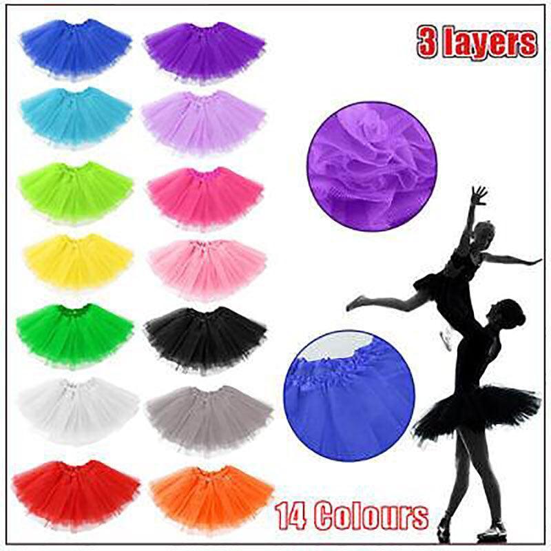 Womens Tulle Tutu Skirt Dressup Party Costume Ballet Dance Wear - Red