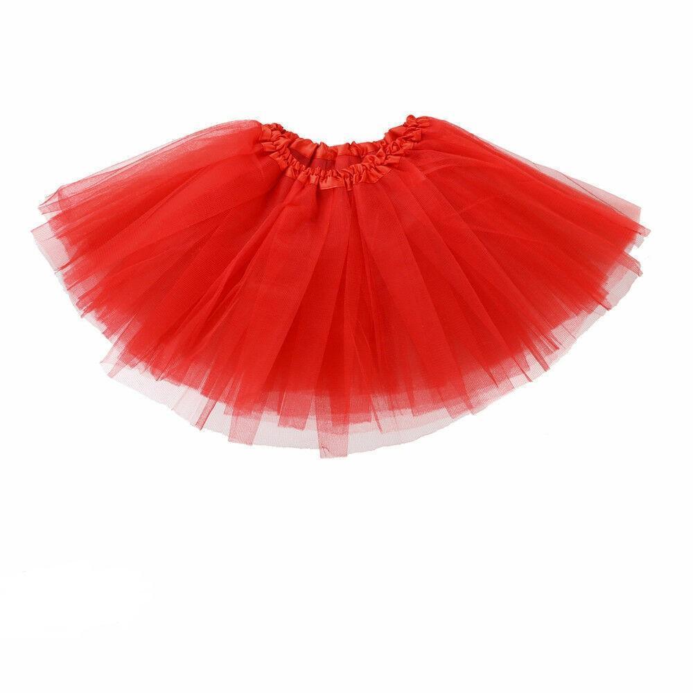 Girls Tutu Skirt Princess Dressup Party Costume Ballet Dancewear - Red
