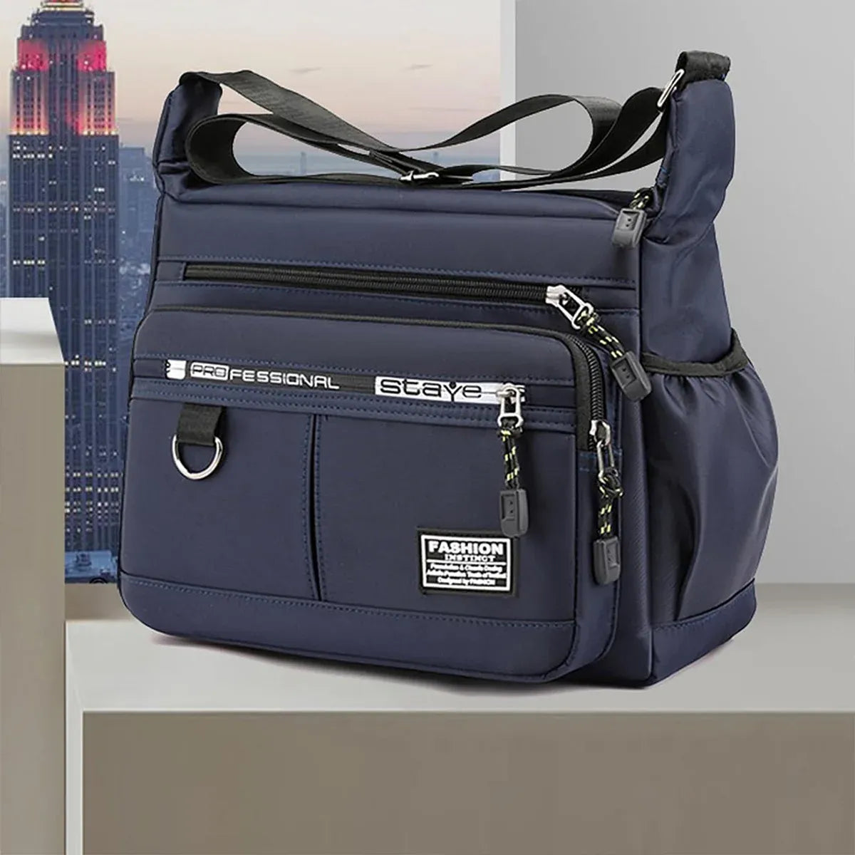 Men Shoulder Bag Large Capacity Crossbody Waterproof Business Casual Travel Bag