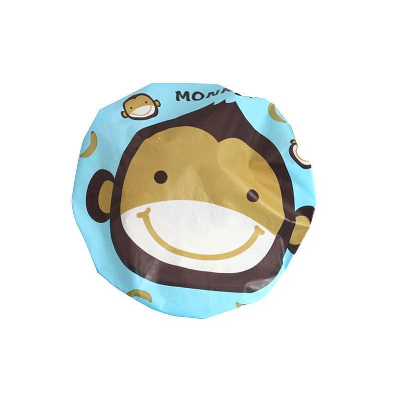 Reusable Women Girls Hair Wrap Waterproof Shower Bath Shower Cap Hat - Monkey