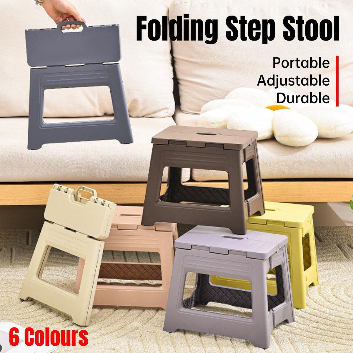 Portable Adjustable Folding Plastic Stool Retractable Outdoor Fishing Chair - Grey